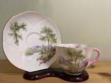 Rare Vintage Pink Shelley England Fine Bone China Loch Lomond Cup And Saucer picture