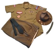 Vintage Boy Scout Uniform Bundle Pants, SS Shirt, Tie, Campaign Hat, Misc. Pins picture