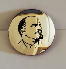 RARE Highly Sought After USSR Soviet Communist Vladimir Lenin Glass Mirror Pin picture