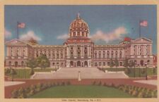 State Capitol Harrisburg Pennsylvania Building Patriotic Vintage Linen Postcard picture