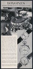 1958 Longines 147T 2dial chronograph 145T Triumph 3 watch photo vintage print ad picture