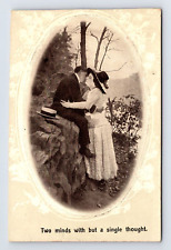 Two Minds With But A Single Thought Lovers Romance Trimmed Postcard picture