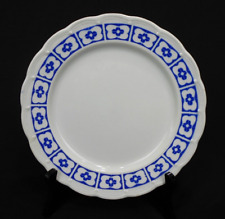 Vintage mid century modern Boch Freres Belgium   blue on  white  dinner plate 9