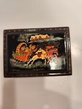 Vintage Russian Lacquer Fable Theme Box picture
