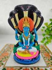 Lord Vishnu Ananta Shesha Ganges Clay Handmade Visnu Altar Statue 7.5