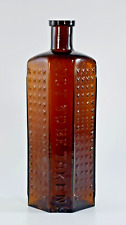 ANTIQUE NOT TO BE TAKEN BROWN GLASS APOTHECARY CHEMIST BOTTLE 17cm picture