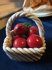 Vintage Mid Century Cherry Basket Ornament  picture