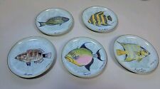 Set of 5 vintage Kaiser, W. Germany porcelain fish coasters 4