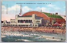 Auditorium Convention Hall Atlantic City New Jersey Birds Eye View Flag Postcard picture