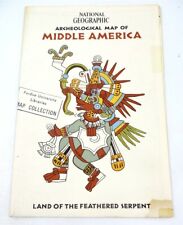 Vintage National Geographic Map - Archeological Map of Middle America - Oct 1968 picture
