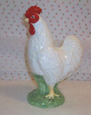 Vintage White With Red NORCREST Ceramic Chicken Rooster Made in Korea 7.25