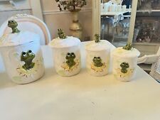 🐸NEIL THE FROG Vintage 1979 Canister Set 4  Lids Sears Roebuck Japan As is picture