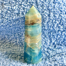 Lemurian Blue Calcite Crystal Point Tower Pillar Obilisk Natural Specimen Rock picture