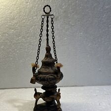 Vintage or antique Small Metal Oil Lamp, Made In Greece picture