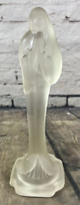 Madonna Virgin Mary Frosted Satin Glass Statue 9 in Unmarked picture