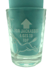 Vintage Shot Glass Humorous Jackass Barware 1970s Retro Tavern Man Cave Barware picture