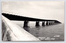 c1950s Bahia Honda Bridge Ocean Vintage RPPC Photo Key West Florida FL Postcard picture