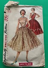 Simplicity sewing pattern #1158 misses Simple full skirt dress sz 16 vtg 50s picture