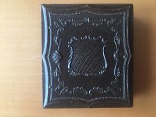 SCARCE  GUTTA PECHA AMBROTYPE: Shield with Stripes Double Sixth Plate Case  picture