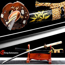 40'' Kobuse Golden Bamboo Katana Clay Tempered Folded T10 Japanese Samurai Sword picture