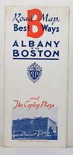 Vintage Copley Plaza brochure with best ways from Albany to Boston road map picture