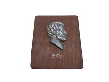 Vintage Wood Cast Metal Abraham Lincoln Profile Head Bust Wall Hanging Plaque picture