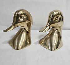 Vintage 5'' in Brass Pair of Duck Book Ends picture