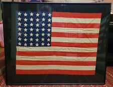 42 Star American Flag - In Quality Glass Frame - Antique Circa 1890 picture