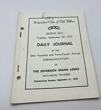 Masonic Lodge : Daily Journal | Second Day | Sept 1977 | 1970s Program | TN picture