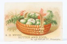 AH Myers Butter & Eggs Philadelphia PA Poplar St Victorian Trade Card picture