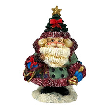CRINKLE CLAUS Forest Santa with Christmas Tree Hat & Pinecone 1994 Vintage  4.4