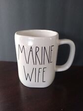 Rae Dunn MARINE WIFE  Mug White Ceramic Mug Artisan Collection by Magenta 16 Oz picture