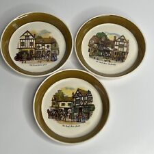3 Wade England Small Salt Dish/Plates Old Coach House-York Bristol & Woolhampton picture
