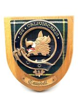Vintage “Campbell” Scottish Crest Badge Wood Carved Plaque. Made In Scotland picture