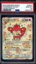 PSA 10 Simisear Vstar 2023 Pokemon Card GG37/GG70 Crown Zenith picture