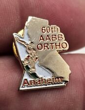 VTG Lapel Pinback Hat Gold Tone AABB Ortho 60th Anniversary Anaheim California  picture
