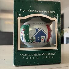 Hallmark Ornament 1988 “From Our Home to Yours” Sparkling Glass picture
