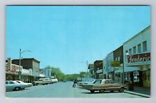 Frederic, WI-Wisconsin, Main Street Shops Classic Cars Antique, Vintage Postcard picture