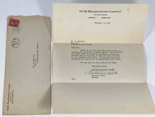 1931 Radio Station KFAB Broadcasting Comp. Lincoln Nebraska Signed Mailed Letter picture