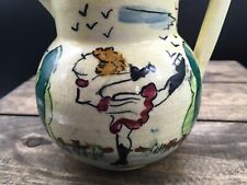 Staffordshire Shorter & Son 4” creamer hand painted woman skater England antique picture