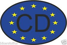 CD CORPS DIPLOMATIC COUNTRY CODE OVAL WITH EUROPEAN UNION FLAG STICKER picture