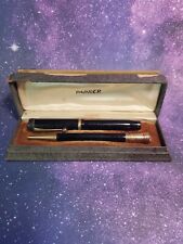 VTG Parker Lucky Curve Duofold Jr. Gold Filled Ringtop Fountain Pen & Pencil Set picture