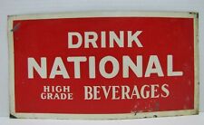 DRINK NATIONAL HIGH GRADE BEVERAGES SIGN TIN METAL SODA GAS STATION DINER picture