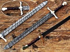 Beautiful Hand Forged Damascus Steel Assassin's Creed Sword, Medieval Sword. picture