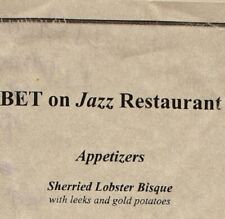Vintage 1999 BET on Jazz Restaurant Menu Ortanique Washington DC picture