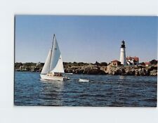 Postcard Sailing Past Portland Headlight Maine USA picture