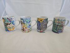 Set of 4 Vintage Helen Paul Coffee Mugs 1992 Floral Cottagecore Collection picture