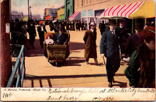 Vintage C. 1905 Morning Promenade Scene Atlantic City New Jersey NJ Postcard picture