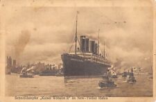 SS KAISER WILHELM II AT NYC, NORD DEUTSCHER LLOYD LINE used USA 1914 picture