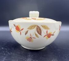 VTG Hall's Superior Ceramic Autumn Leaf Round Orange Floral Covered Dish Bowl picture